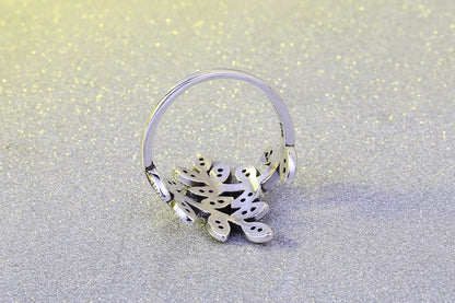 Tree of Life Vintage Black Ring – Adjustable Spiritual Jewelry, Minimalist Nature-Inspired Rings