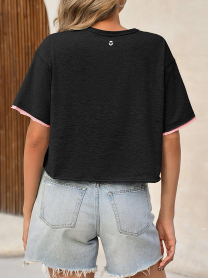 Casual Crop Top T-Shirt – Stylish Summer Workout & Streetwear for Women