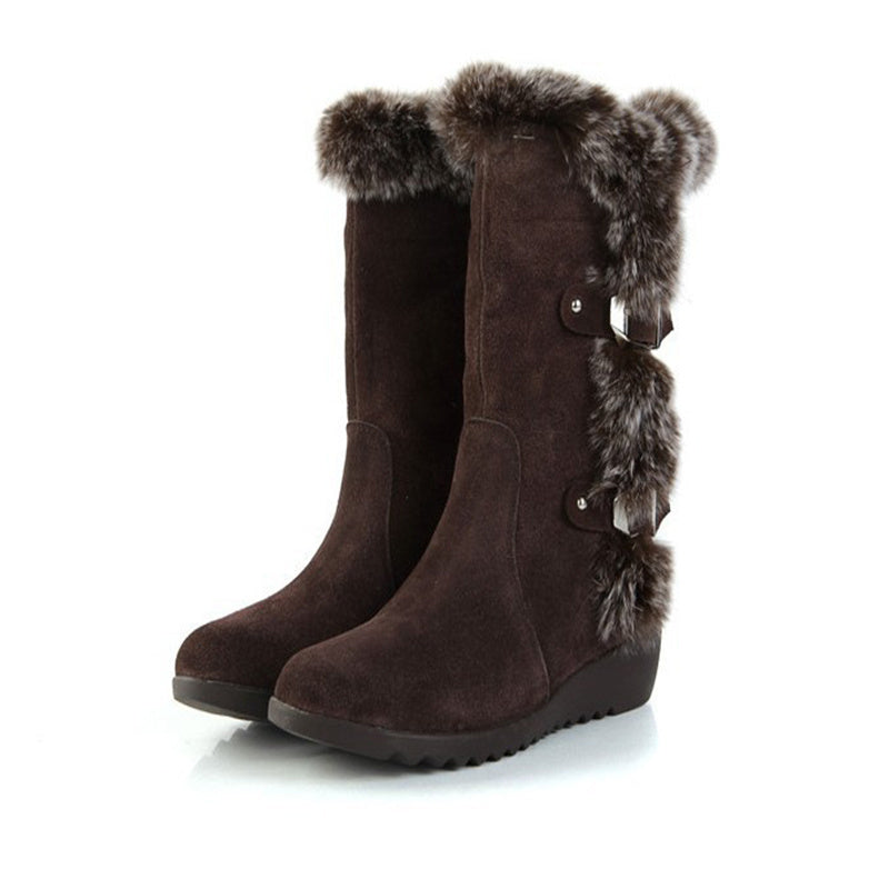 Korean-Style Suede Snow Boots for Women | Waterproof Winter Ankle Boots