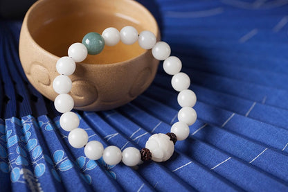 Natural White Jade Bodhi Bracelets – Beaded Bracelets for Mindfulness & Everyday Wear