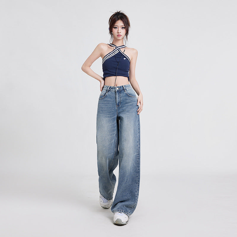 High Waist Baggy Jeans Straight Leg Korean Fashion For Women