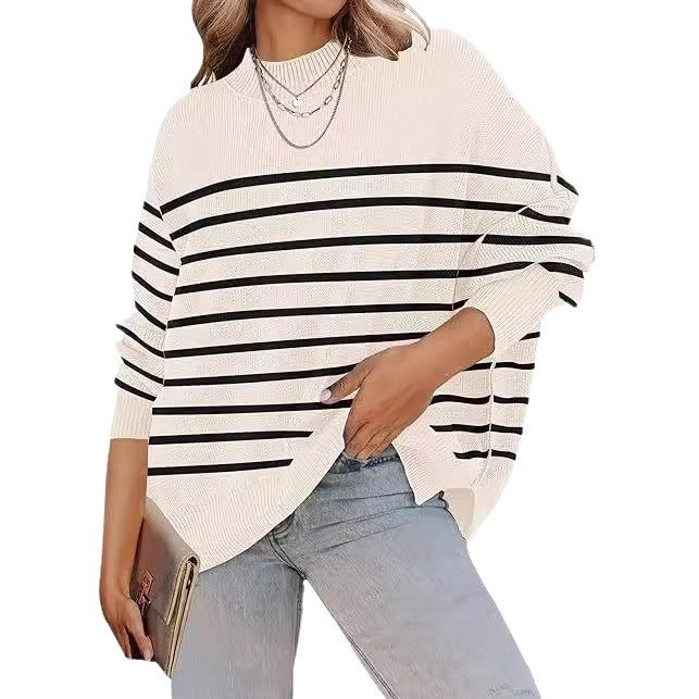 Loose Pullover Stripe Oversized Sweaters for Women – Minimalist Street Style