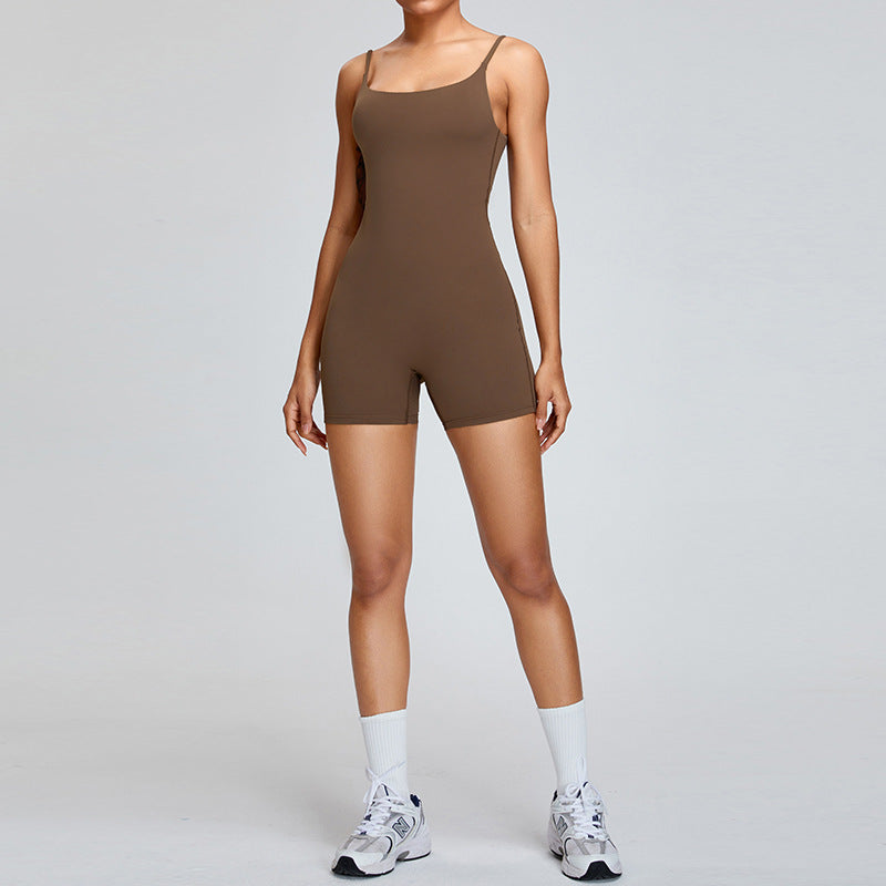 Solid Color Yoga Jumpsuit for Women – Sleek One-Piece for Gym, Pilates & Athleisure