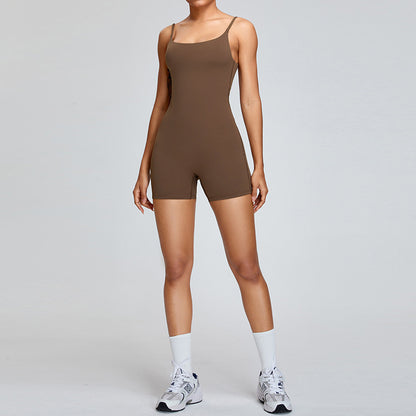 Solid Color Yoga Jumpsuit for Women – Sleek One-Piece for Gym, Pilates & Athleisure