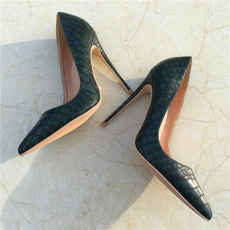 Luxury Style Stone Pattern High Heels Women Shoes