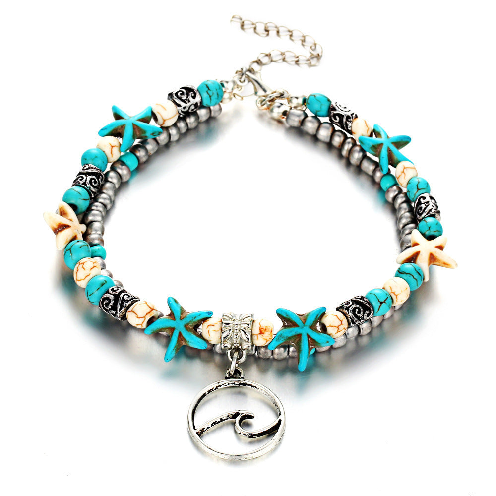 Starfish Beaded Adjustable Ankle Bracelets