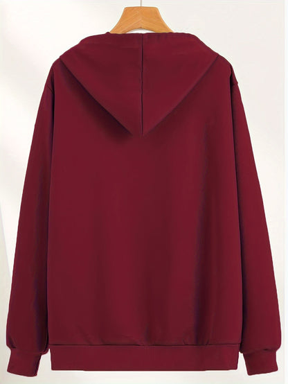 Men’s “DOG MOM” Letter Print Hoodie – Street Style Pullover with Kangaroo Pocket