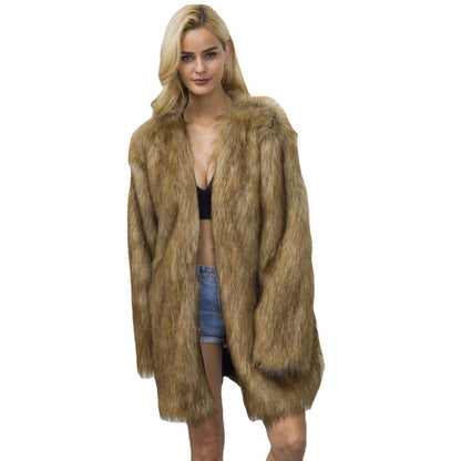 Womens Faux Fur Warm Zip Up Jackets