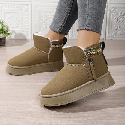 Pretty Warm Suede Ladies Snow Boots