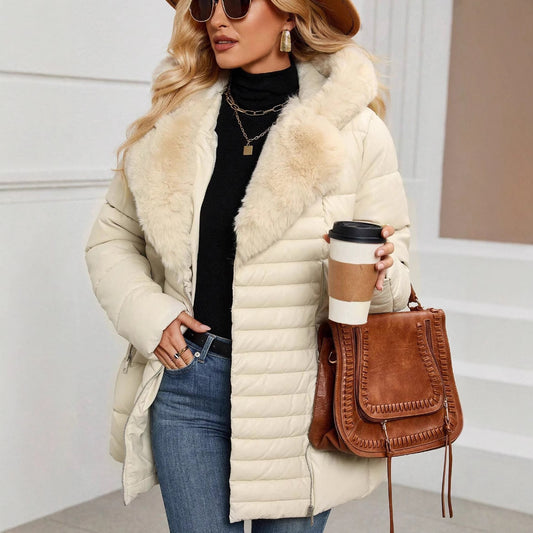 New Streetwear Style Stand Collar Cotton Filled Puffy Coats