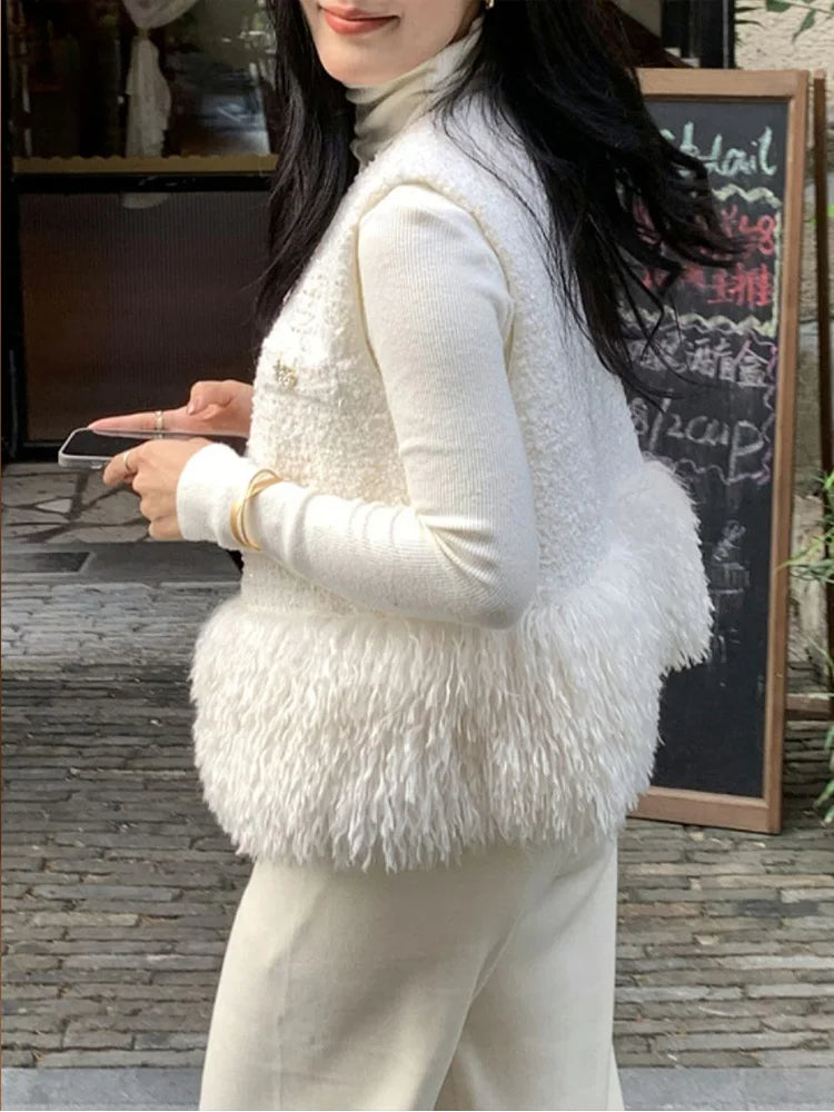 Polyester Sleeveless Jacket – Casual Layering Vest for Women