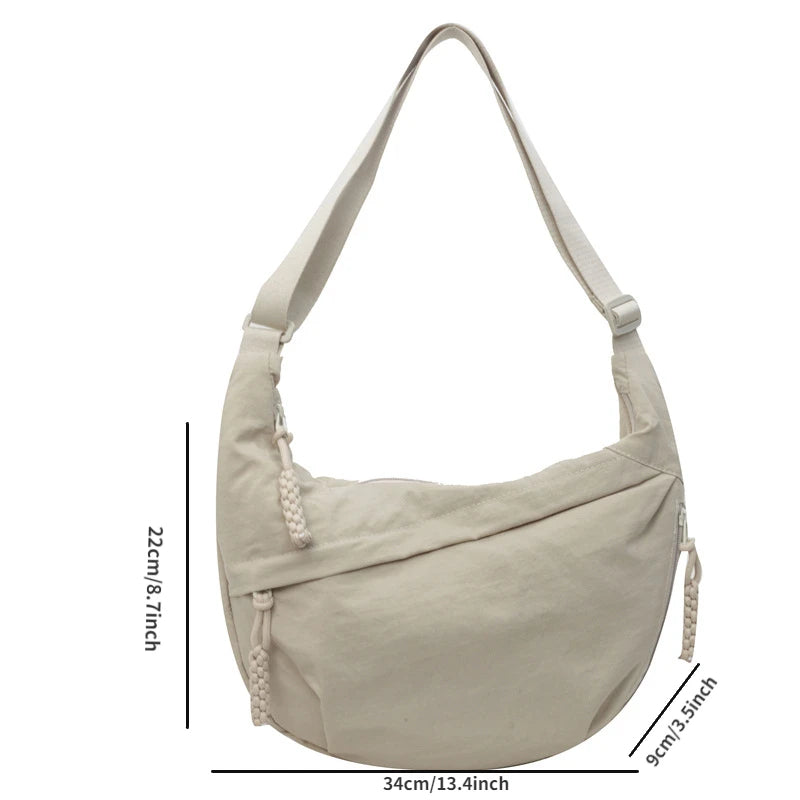 High-Capacity Nylon Shoulder Bag – Women's Versatile Crossbody & Messenger Hobo Bag