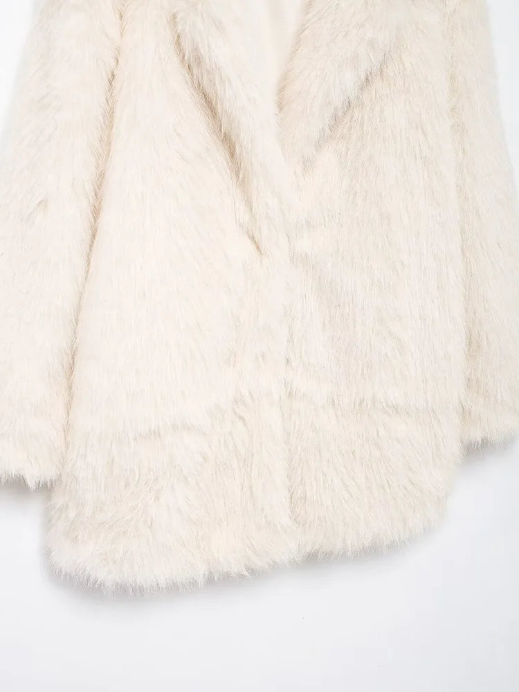 New Winter Fashion Beige Furry Jackets