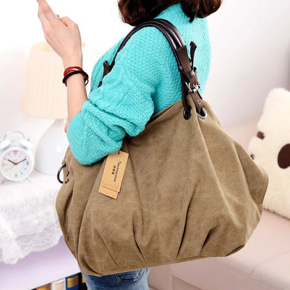 Casual Canvas Cloud Large Capacity Tote Shoulder Bag