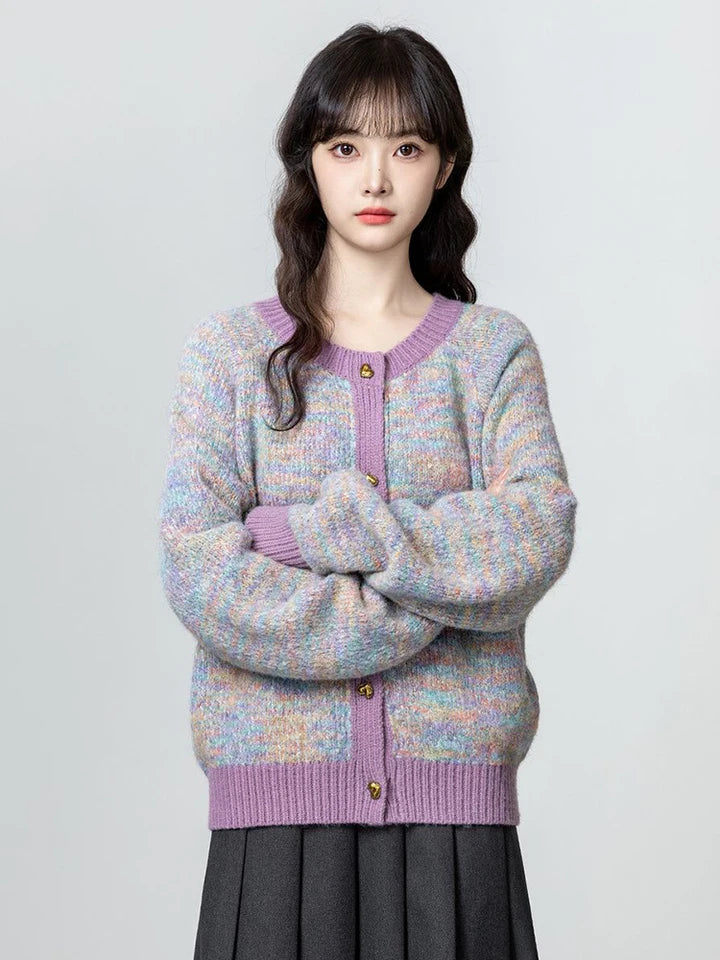 Women’s Korean Style Cardigan – Retro Button-Up Autumn Sweater