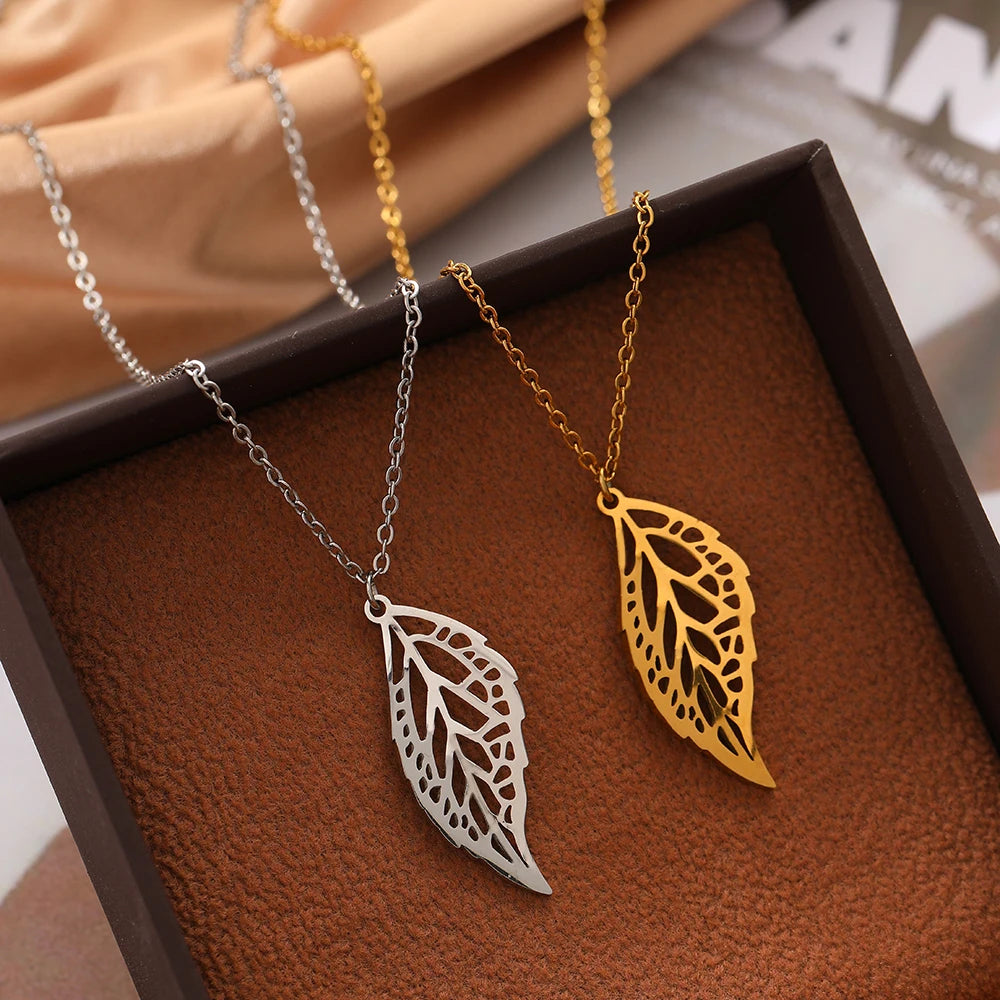 Hollow Leaves Shape Necklaces