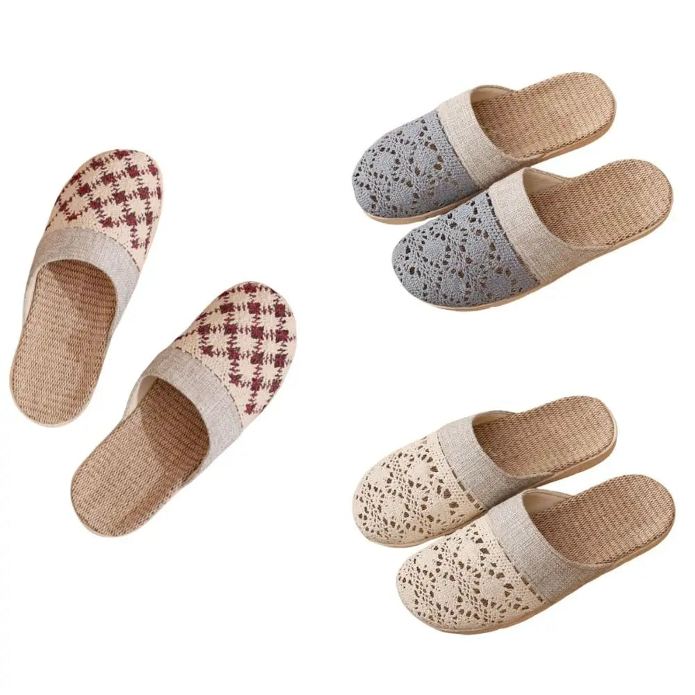 Womens Rustic Vintage Flax Slippers