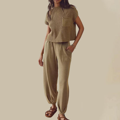 Sleeveless Top & Loose Pants Two-Piece Outfit Set | Casual Summer Vibes Style 2025