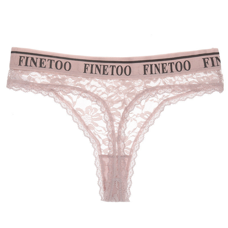 Low-Waist Lace Thong Panties – Cotton-Lined Briefs with Breathable Comfort & Everyday Elegance