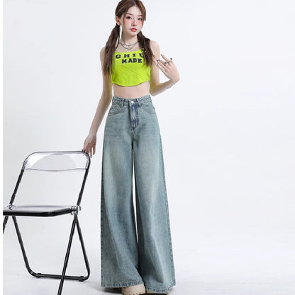 Women Street Style Vintage Wide Leg Jeans