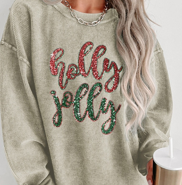 Stylish Sequined Letter Print Pullover – Loose Fit Casual Top for Women