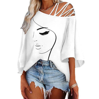 Fashion Stitching Casual Tops for Women – Loose-Fit Streetwear Outfit