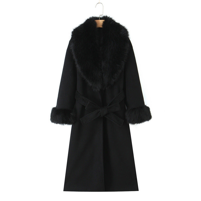 Sheep Wool High Quality Oversized Double Breasted Long Coats For Women