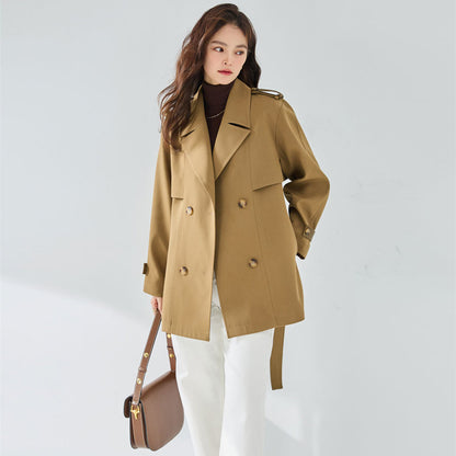 Khaki Short Trench Coat – Trench Coats Women Outfit Casual & Chic Everyday Outfits