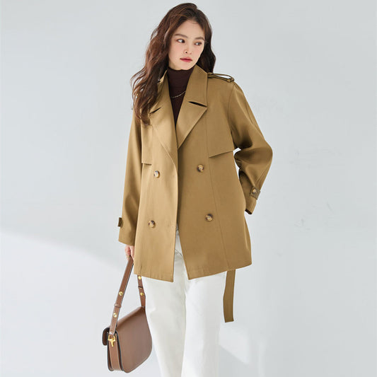 Khaki Short Trench Coat – Trench Coats Women Outfit Casual & Chic Everyday Outfits