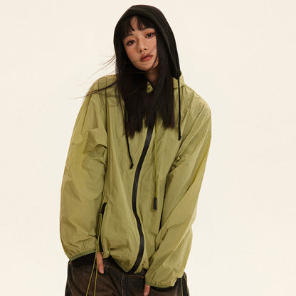 Stand Collar Sun Protection Trip Wear Style Thin Jacket