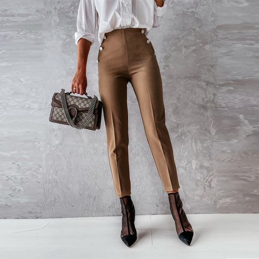 High-Waisted Tailored Pants – Tapered Casual & Business Casual Trousers