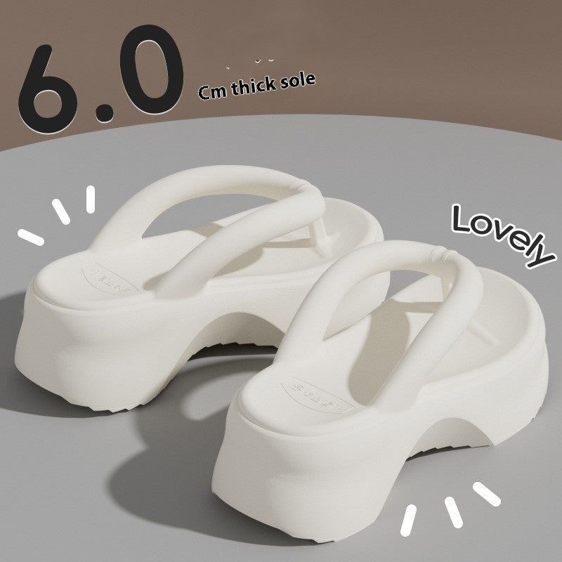 2025 New Summer Womens Soft Sole Cloud Slippers Eva Thick Platform Non Slip Flip Flops For Beach Bathroom
