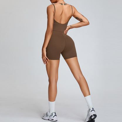 Solid Color Yoga Jumpsuit for Women – Sleek One-Piece for Gym, Pilates & Athleisure