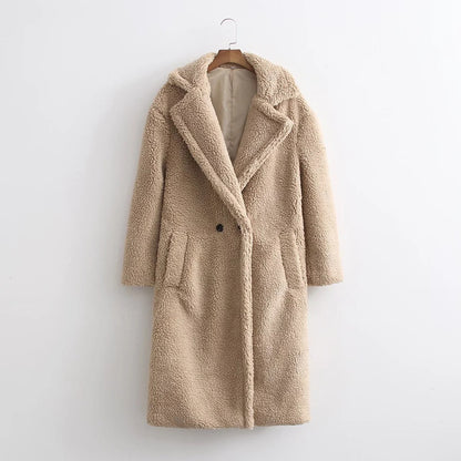 Lamb Wool Fur Profile Long Coat – Long Coats Aesthetic & Elegant Winter Outfits