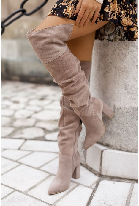 Thick Heel Elegant Winter Style Over The Knee High Boots For Women