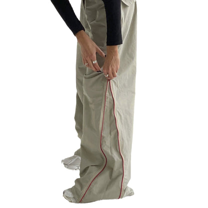 Khaki Loose Cotton Trousers for Women – Relaxed Fit & Casual Style