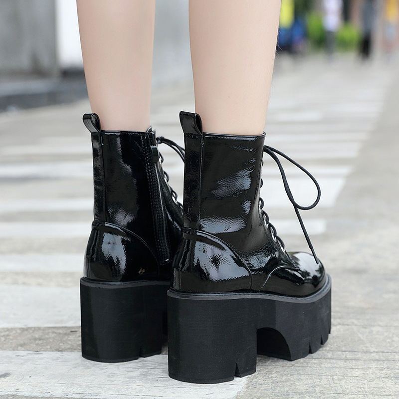 New Thick High Heels Women Mid Calf Boots