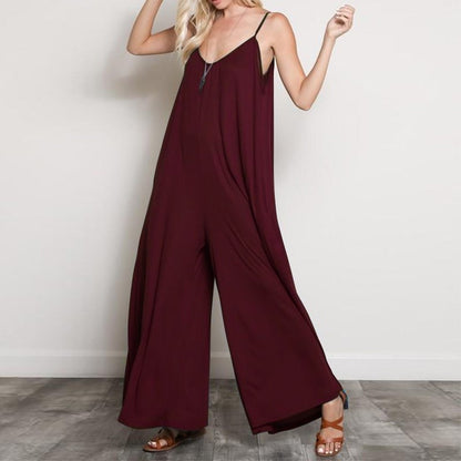 V-Neck Wide-Leg Jumpsuit for Women Plus Size – Breezy Summer & Casual Outfit