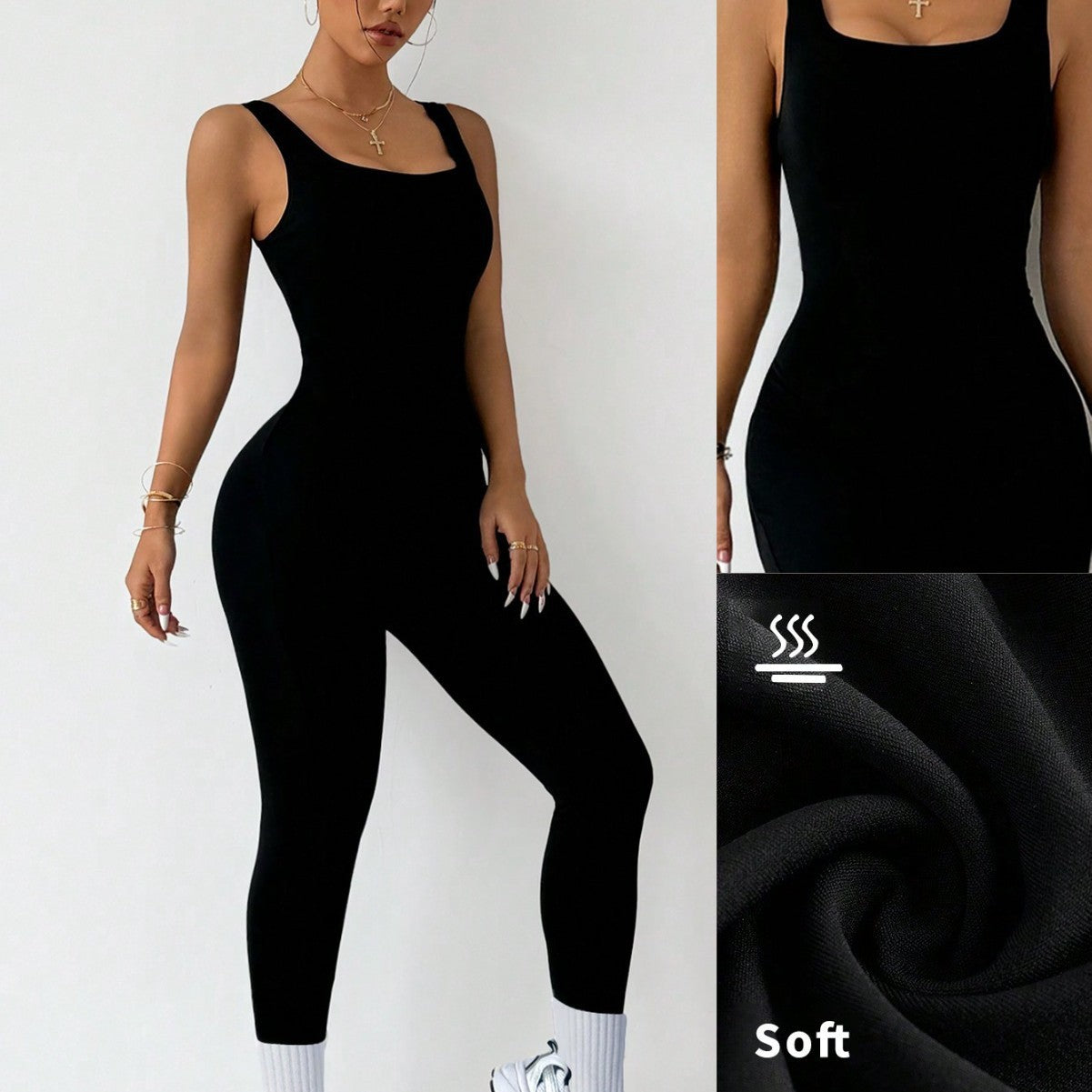 Crisscross Backless One Piece Fitness Women Jumpsuits