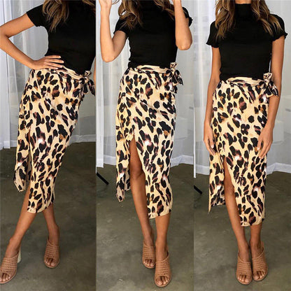 Skirts Street Chic Bandage Split Skirt High Waisted Streetwear Trend