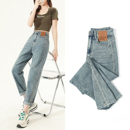 High Waist Straight Harem Jeans for Women – Urban Retro Style