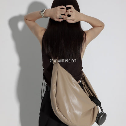 Large Capacity Soft Leather Tote Bag Minimal Chic Shoulder Crossbody