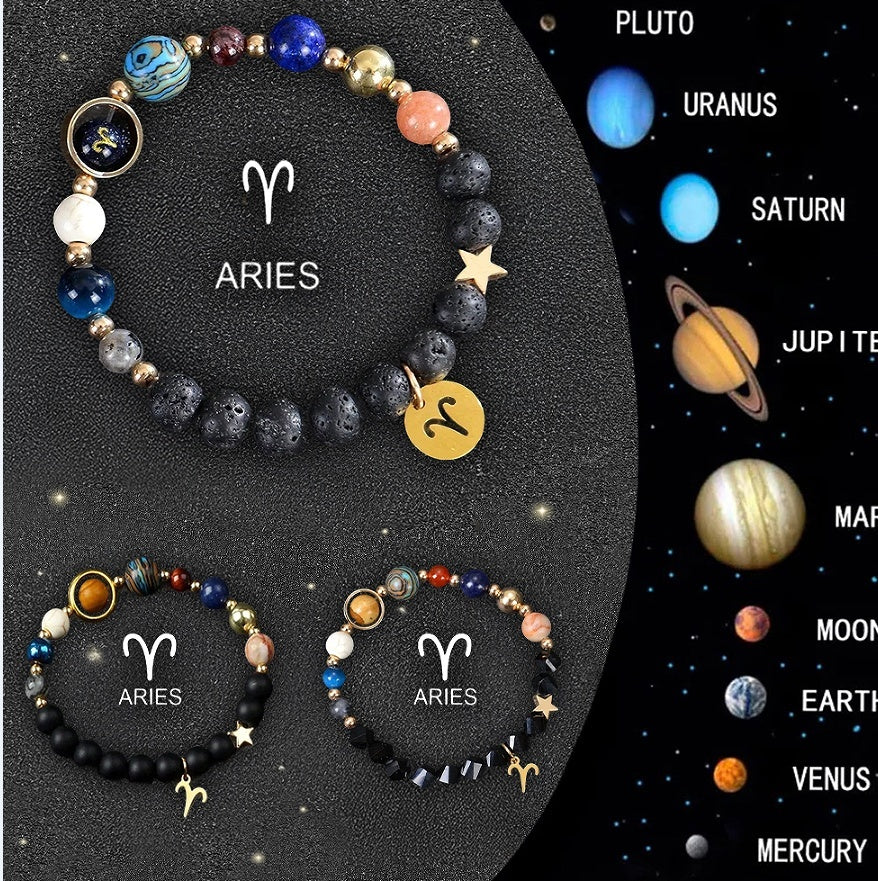 Twelve Zodiac Crystal Bracelets – Stacking Set for Spiritual Balance & Everyday Wear