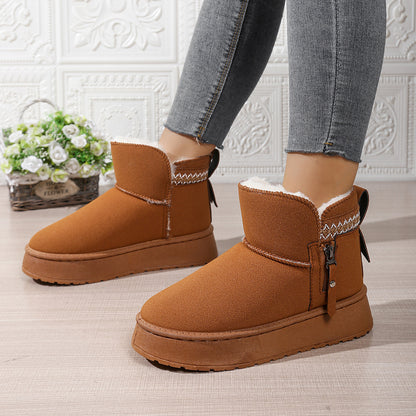 Pretty Warm Suede Ladies Snow Boots