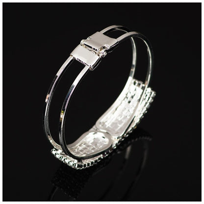 Multi-Row Rhinestone Bracelet – Elegant Korean Fashion Bracelet for Women & Special Occasions
