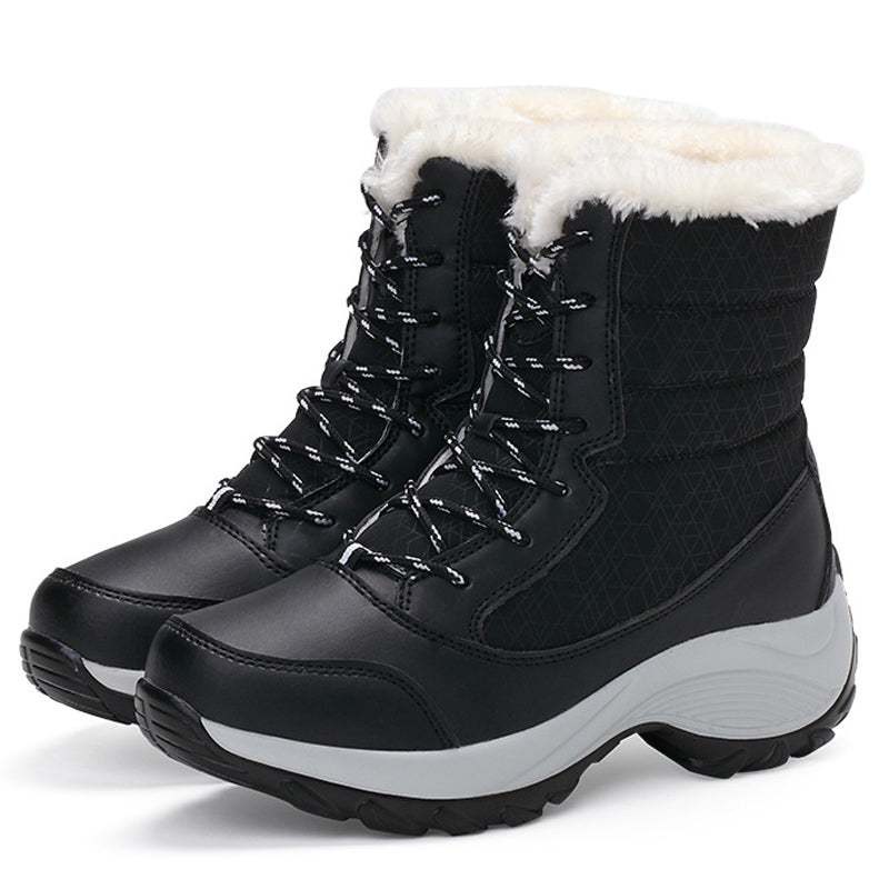 Womens Winter Snow Boots Warm Plush Ankle Boots Fashionable Cold Weather Cotton Shoes For Ladies