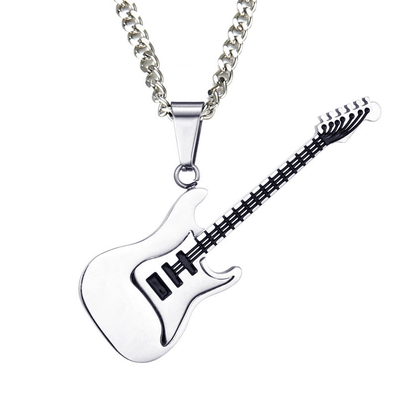 Punk Style Stainless Steel Electric Guitar Pendant