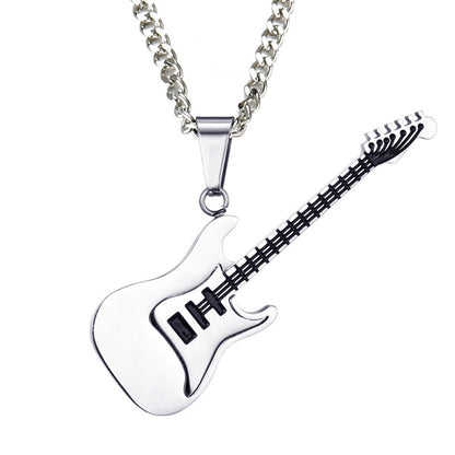 Punk Style Stainless Steel Electric Guitar Pendant