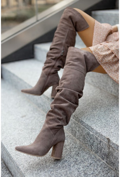 Thick Heel Elegant Winter Style Over The Knee High Boots For Women