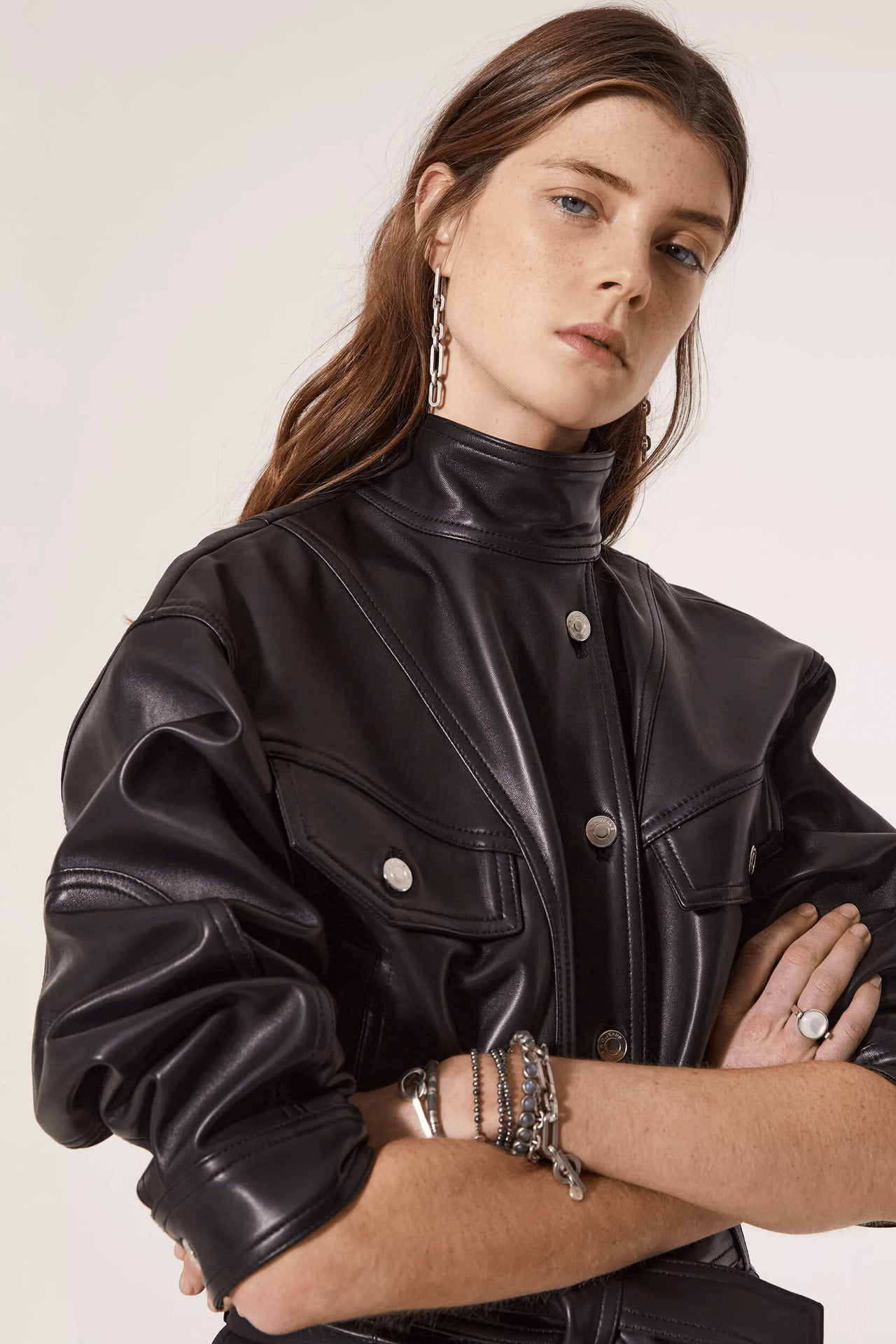Luxury Black Style Belted Women Leather Jackets